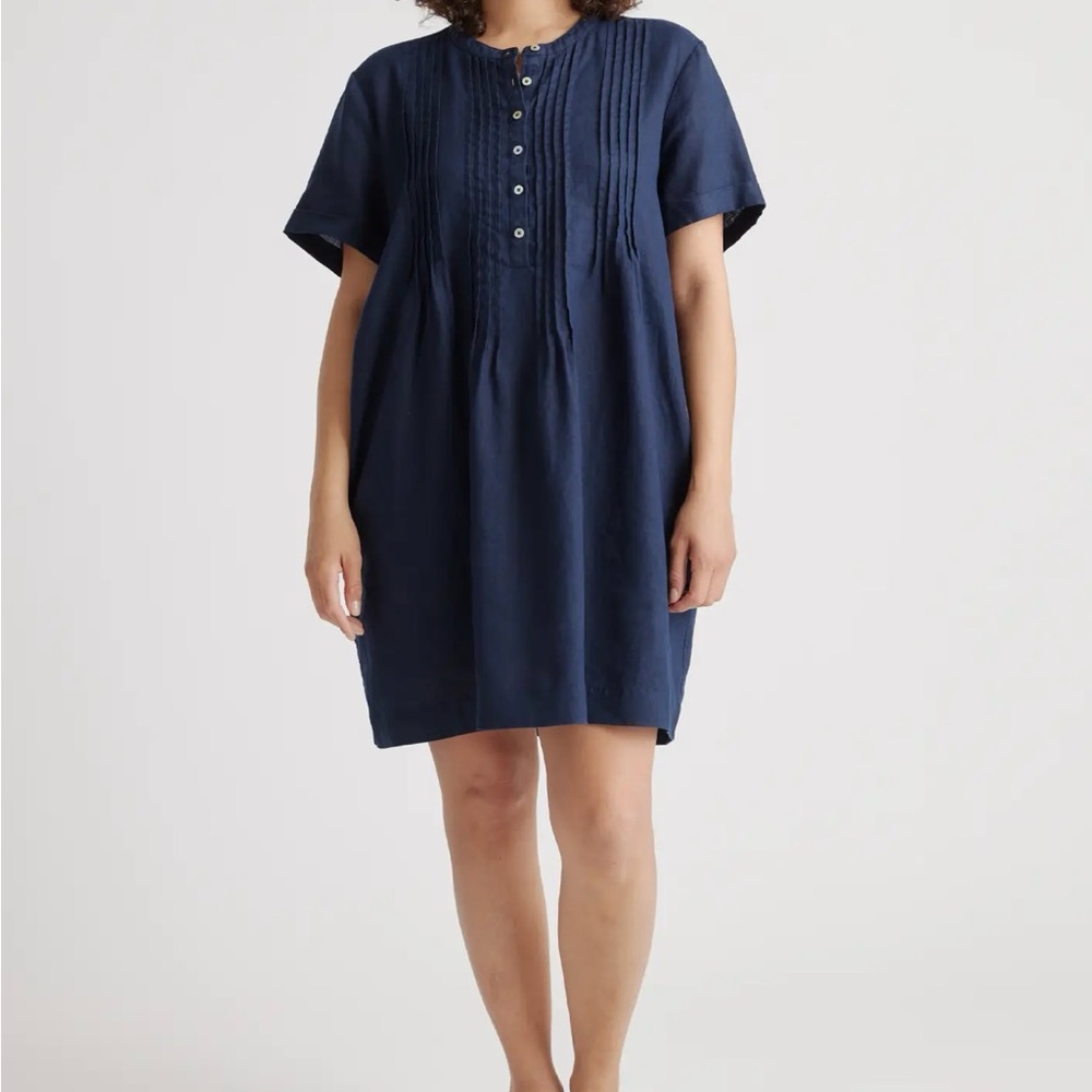 Quince European Linen Short Sleeve Swing Dress